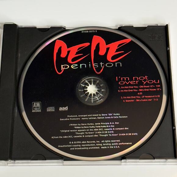 CeCe Peniston – I’m Not Over You 1994 CD Single A&M Records Dance House Remixes - Picture 5 of 6
